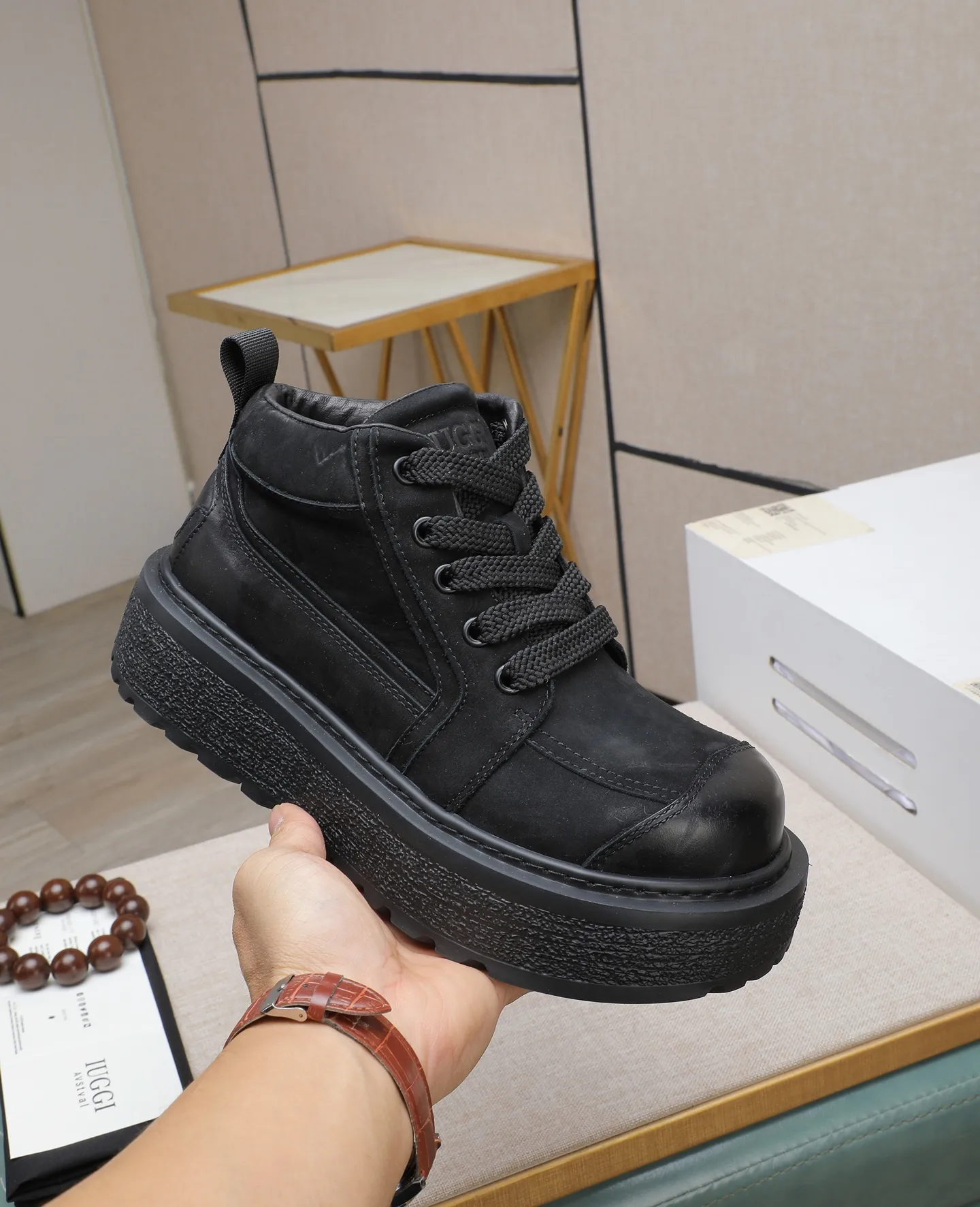 Men's shoes 💰680 IUGGI new retro presbyopia men's shoes, casual and versatile, full of high-end sense, fashionable, luxury and personalized style, joint style, retro presbyopia factor, full of handsome style, first layer suede cowhide, lining wool, rubber outsole, light and non-slip size: 39-44